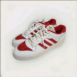 Mens Size 14 Adidas Rivalry Low Premium White Gym Red Casual Shoes GY5867 NEW